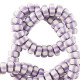 Abalorios de polímeros rondeles 7mm - Blanco-púrpura delicado